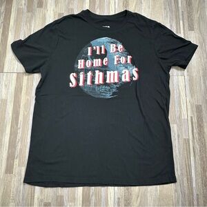 Black Graphic Star Wars T-Shirt with Sithmas Print, Size 2XL